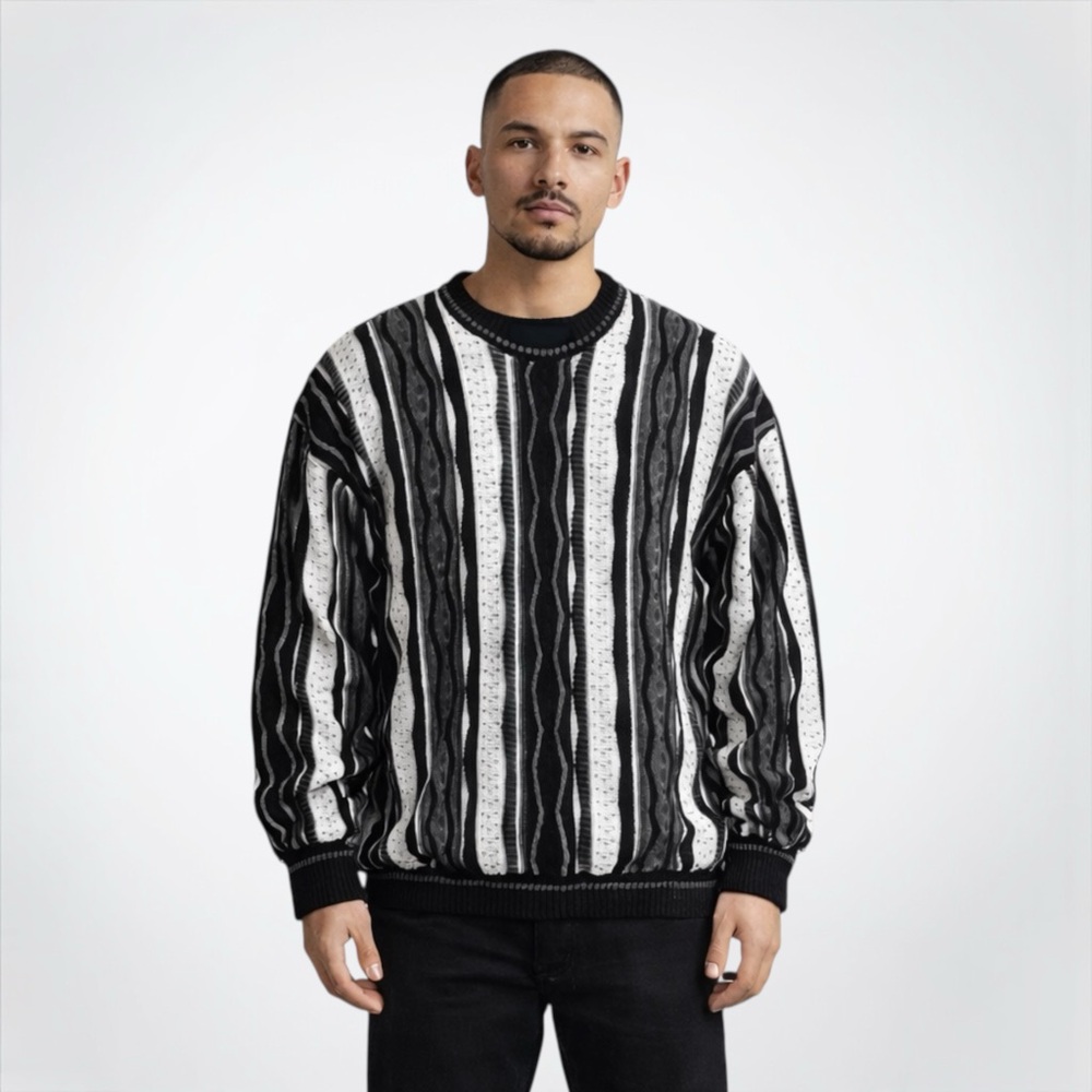 Lavane 3D Textured Cable-Knit Crewneck Sweater
